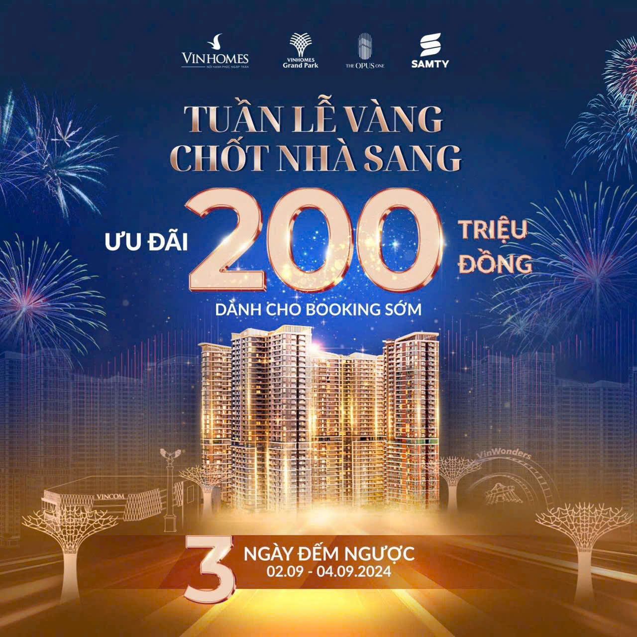 THE OPUS ONE TẦM VIEW ĐẸP NHẤT VINHOMESGRANDPARK CĂN HỘ PHONG CÁCH RESORT - BOOKING TẶNG NGAY 200TR