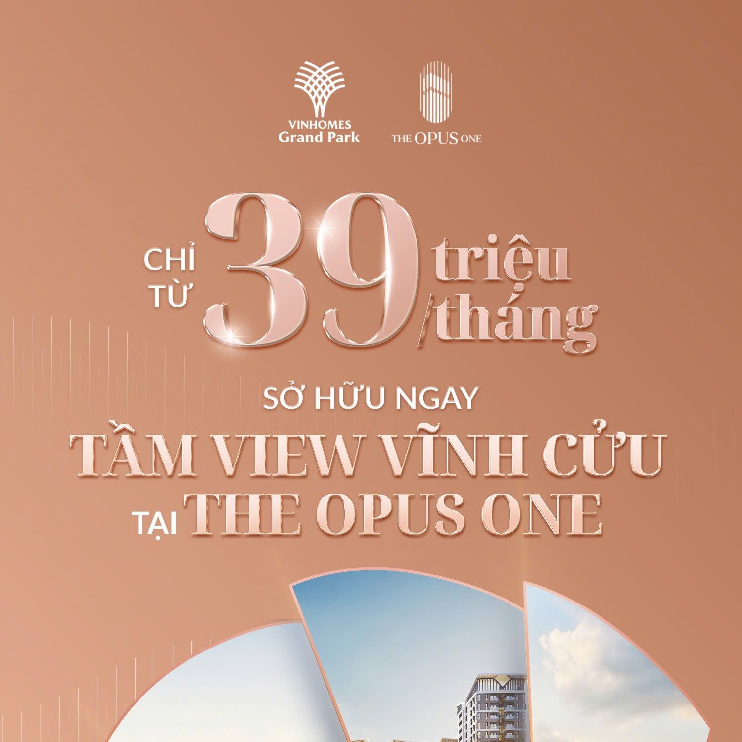 Phân Khu Opus One chỉ thanh toán 39 Tr/m2 sở hữu khu đep nhất dự án Phía Nam