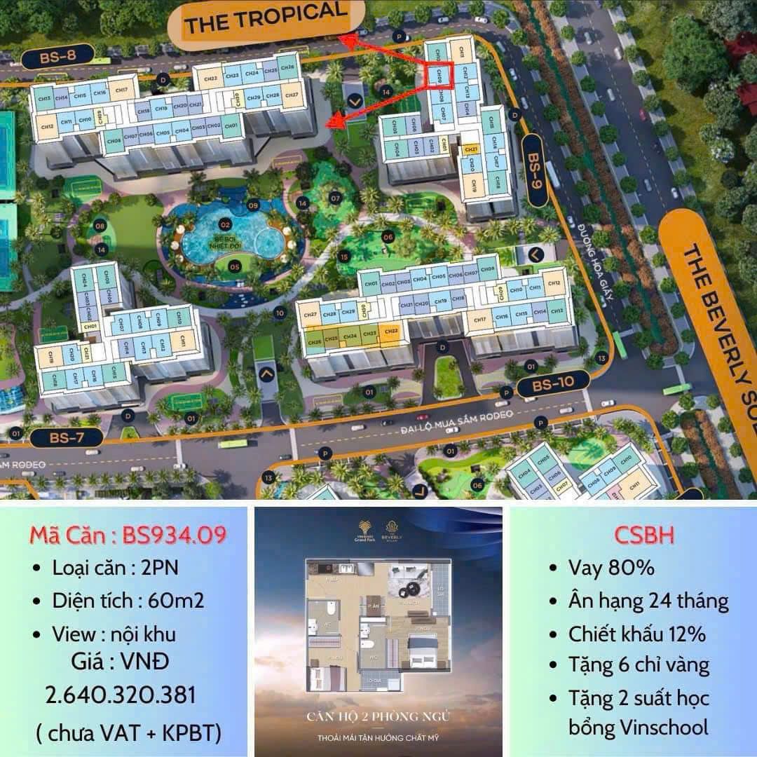 Chỉ 2,5 tỷ sở hữu căn 2PN sang trọng tại Vinhomes Grand Park